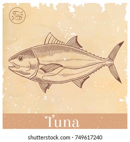 tuna on old paper
