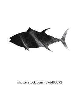 Tuna on white background, vector illustration