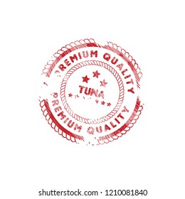 Tuna premium quality badge. premium quality package label. vintage stamp. designed for fishing. label for tuna products