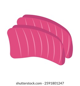 tuna sashimi sushi. isolated on a white background