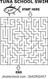 Tuna school swim maze activity for kids fun educational game