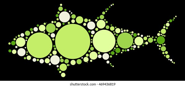 tuna shape vector design by color point