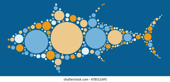 tuna shape vector design by color point