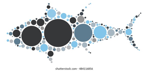 tuna shape vector design by color point