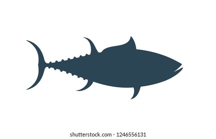 Tuna silhouette. Isolated tuna on white background