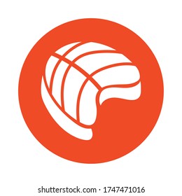 tuna steak block style icon vector illustration design