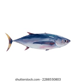 tuna with style hand drawn digital painting illustration