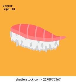 Tuna Sushi Icon Logo Design Vector Template