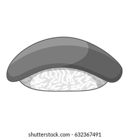 Tuna sushi icon in monochrome style isolated on white background vector illustration