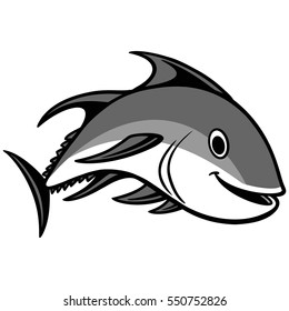 Tuna Swimming Illustration