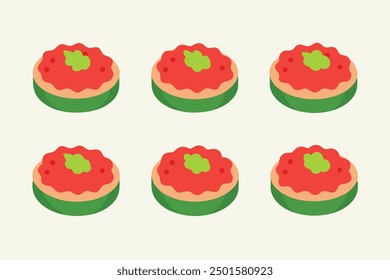 Tuna Tartare Color Art Detailed Renderings of Gourmet Tuna Tartare
