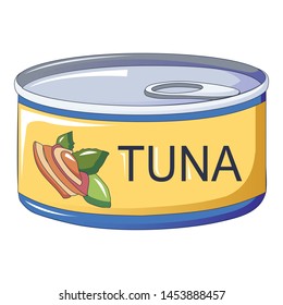 Tuna Tin Can Icon. Cartoon Of Tuna Tin Can Vector Icon For Web Design Isolated On White Background