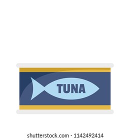 Tuna tin can icon. Flat illustration of tuna tin can vector icon for web isolated on white
