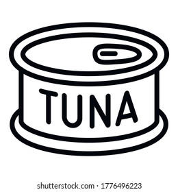 Tuna tin can icon. Outline tuna tin can vector icon for web design isolated on white background