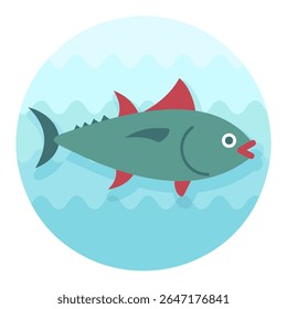 Tuna vector icon. Fishing. Summer. Summertime. Holiday. Vacation, eps 10