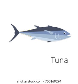 Tuna vector icon. Flat, simple, isolated.