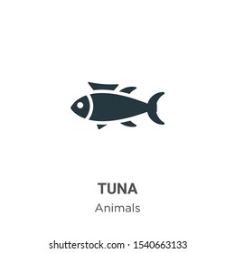 Tuna vector icon on white background. Flat vector tuna icon symbol sign from modern animals collection for mobile concept and web apps design.