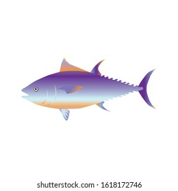 tuna, vector illustration on white background
