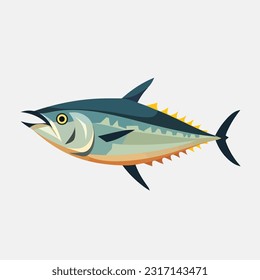 Tuna vector isolated on white