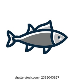 Tuna Vector Thick Line Filled Dark Colors Icons For Personal And Commercial Use.
