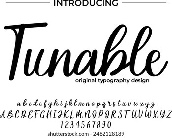 Tunable Font Stylish brush painted an uppercase vector letters, alphabet, typeface