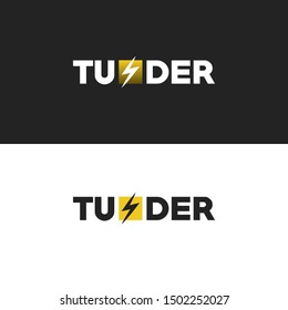 tunder simple logo type with modern style