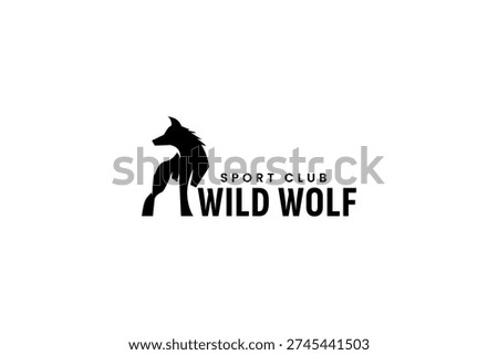 A Tundra Arctic Wolf Face Silhouette logo design