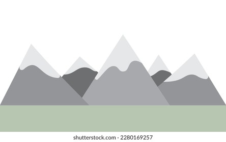 tundra flat colored landscape vector illustration