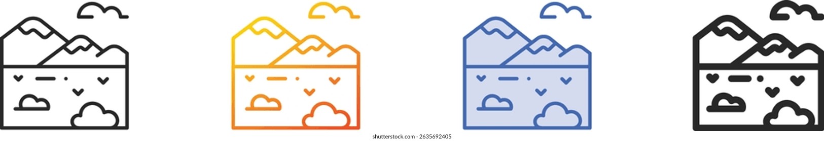 tundra icon.Thin Linear, Gradient, Blue Stroke and bold Style Design Isolated On White Background