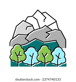 Tundra Landschaftsfarbe Symbol Vektorgrafik. Tundra Landschaftszeichen. einzelne Symbolillustration