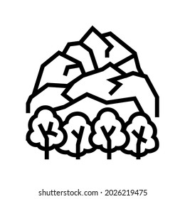 tundra landscape line icon vector. tundra landscape sign. isolated contour symbol black illustration
