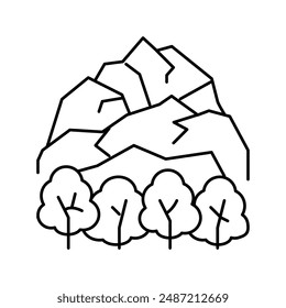 tundra landscape line icon vector. tundra landscape sign. isolated contour symbol black illustration