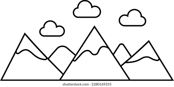 tundra outline landscape vector illustration