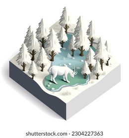 Tundra tile isometric isolated on white