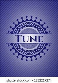 Tune badge with jean texture