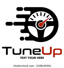 Tune Up Car Vector Logo Template. This Design Use Gear And Steer Symbol. Suitable For Automotive Business