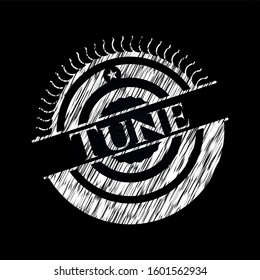 Tune chalkboard emblem. Vector Illustration. Detailed.