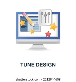 Icono de Ajuste de diseño. 3d ilustración de la colección de desarrollo web. Icono 3d de Creative Tune Design para diseño web, plantillas, infografías y más