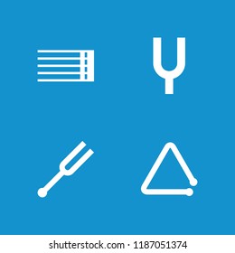 Tune icon. collection of 4 tune filled icons such as tonometer, guitar strings. editable tune icons for web and mobile.