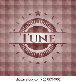 Tune red seamless badge with geometric pattern.