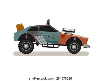 Tuned Retro Car concept flat vector illustration.