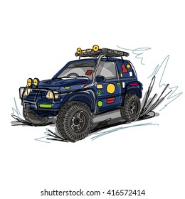 Tuned SUV car, sketch for your design