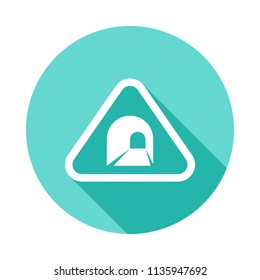 tunel sign icon in Flat long shadow style on white background
