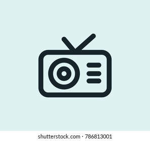 Tuner icon line isolated on clean background. Radio concept drawing icon line in modern style. Vector illustration for your web site mobile logo app UI design.