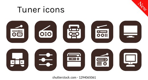  tuner icon set. 10 filled tuner icons. Simple modern icons about  - Radio, Tv, Control