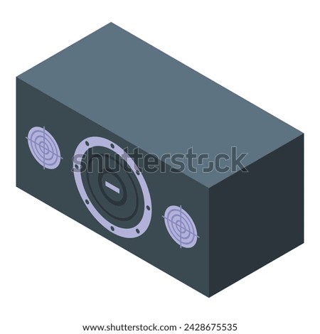 Tuner play woofer icon isometric vector. System equipment. Stereo acoustic