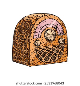 sintonizador de rádio retro desenhado à mão. transistor de transmissão, antena de discagem, sintonizador de alto-falante receptor rádio retro esboço vetorial.