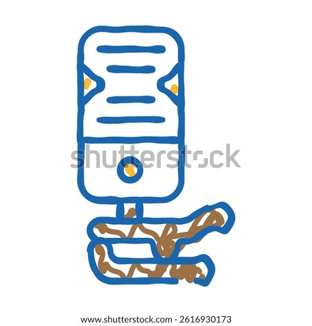tuner for tuning strings doodle icon sketch vector. tuner for tuning strings sign. isolated symbol illustration