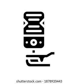 tuner for tuning strings glyph icon vector. tuner for tuning strings sign. isolated contour symbol black illustration