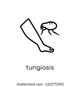 Tungiasis icon. Trendy modern flat linear vector Tungiasis icon on white background from thin line Diseases collection, editable outline stroke vector illustration